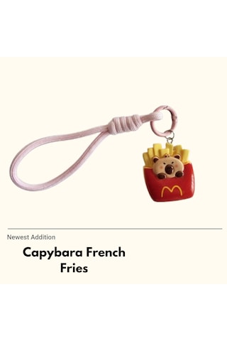 Capybara French Fries Anahtarlık Charm Kırmızı - Sarı