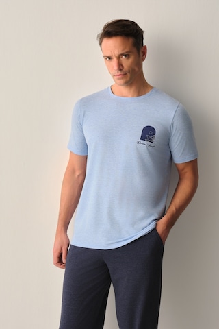 Suwen David Erkek Pijama Takımı Sh267156601558 Indigo Melanj