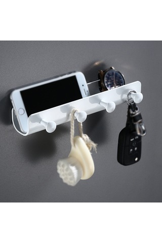 Sones Um112 Ev Depolama Kancası Duvar Dekorasyonu Cep Telefonu Rafı, Özellikler: Beyaz 4 Kanca Diğer