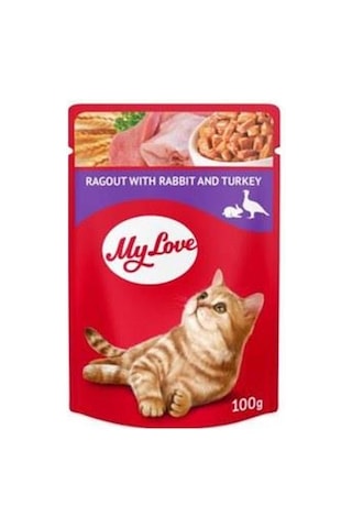 My Love Pouch Tavşanlı ve Hindi Etli Yetişkin Kedi Maması 100 G