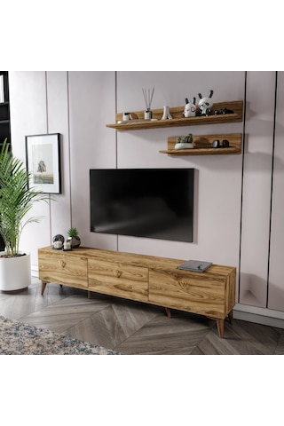 Simple Modern 180 Cm Smp18033 Tv Ünitesi 2 Raflı Ceviz Ceviz