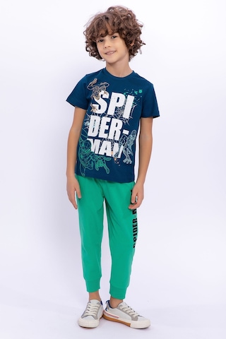 Spiderman Lisanslı Uzay Mavisi Erkek Çocuk Pijama Takımı 5274-28972 Mavi