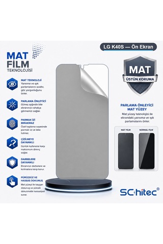 Schitec Lg K40s Uyumlu Ön Yüzey Mat Hidrojel Ekran Koruyucu 47784722