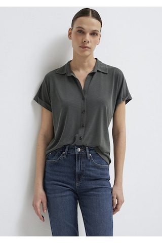 Mavi - Yeşil Tencel Liyosel Tişört 168081-71587 Yeşil