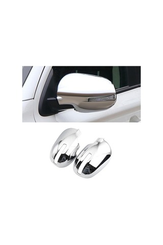 Pazly 2013-2019 Mitsubishi Outlander Abs Krom Ayna Kapakları - Yapışkanlı Gümüş