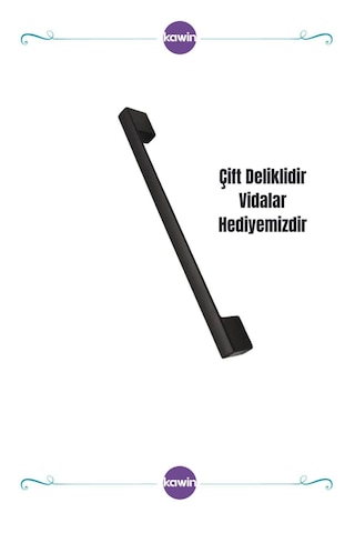 Köprü Alüminyum Metal Lüks Modern Mobilya Çekmece Mutfak Dolabı Kulpu Siyah 96mm