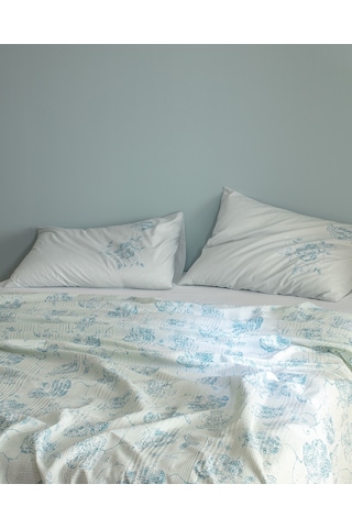 Berne Tek Kişilik Pamuklu Ecocell Baskılı Pike Takımı - Mint Yeşili 8684427025321 Yeşil