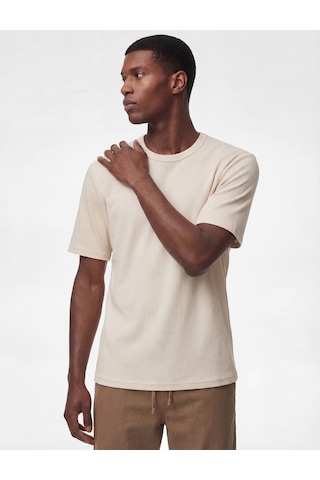 Koton Pamuklu Regular Fit Tok Kumaş Kısa Kollu Bisiklet Yaka Basic Tişört Beyaz 6sam10384mk