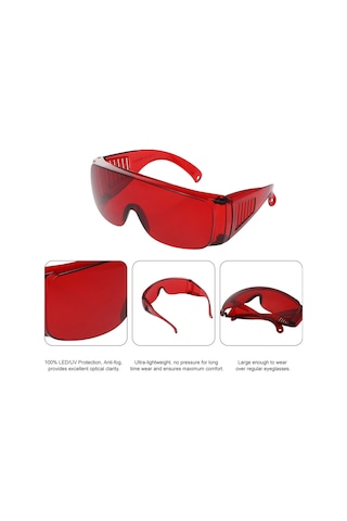 Shineyee Diş Hekimleri İçin Uv Korumalı Kırmızı Lazer Gözlüğü - Rahat Ve Hafif