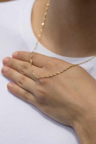 Çgk Çiğdem Gürel Kuyumculuk Çgk Kadın 14 Ayar Singapur Altın Kolye-şık Minimal Tasarım Gold