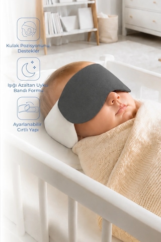Babyjem Kepçe Kulak Önleyici ve Uyku Bandı Antrasit