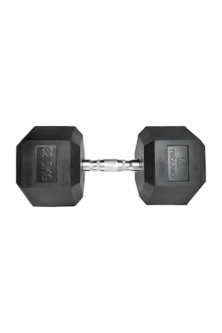 Rebuwo 32.5 KG 1 Adet Hex Dambıl Kauçuk Altıgen Dambıl Hex Dumbbell
