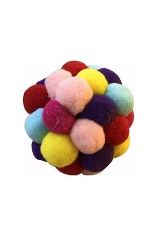 Brt Pet Ponponlu ve Çıngıraklı 7 CM Kedi Oyun Topu Oyuncağı