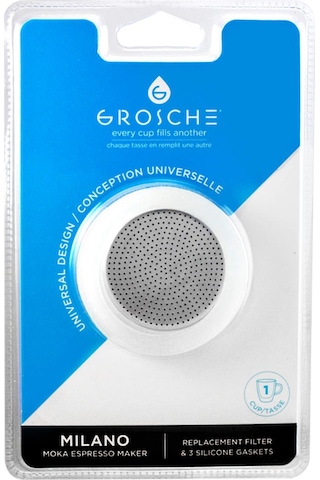 Grosche 1 Cup Moka Pot İçin 3 Adet Silikon Conta Ve Filtre Seti