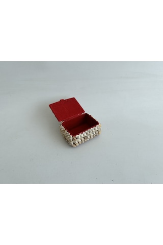 Deniz Kabuğu Kaplamalı Kutu 7x5x4cm - Mücevher Takı Kutusu