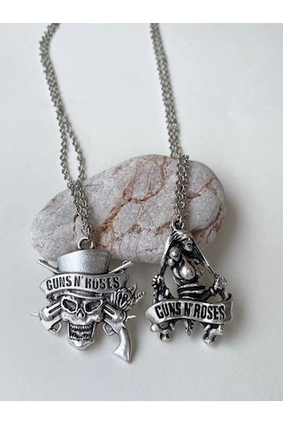 Paytak Moda Guns'n Roses Kolye Rock 2'Li Bff Best Friends Zincir Kolye Pytkznb