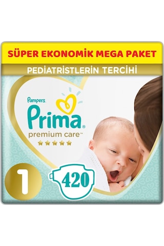 Prima Premium Care Bebek Bezi 1 Numara (2-5Kg) Yeni Doğan 420 Adet