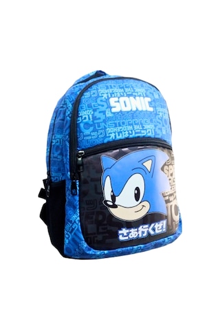 Sonic Li 3 Bölmeli İlk Okul Çantası Mavili Siyahlı Çok Renkli