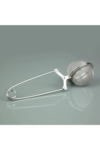 Maşalı Bitki Çayı Demleme Süzgeci Paslanmaz Çelik Çay Süzgeci Gri