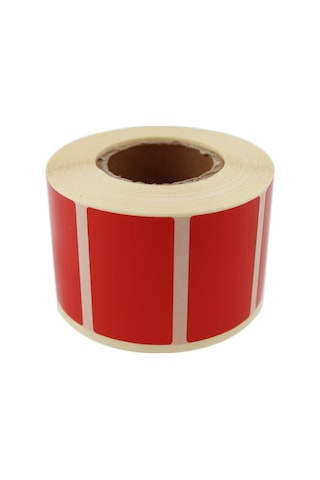 Renkli Zemin Baskılı Kuşe Rulo Etiket 50mm X 30mm 1000 Adet