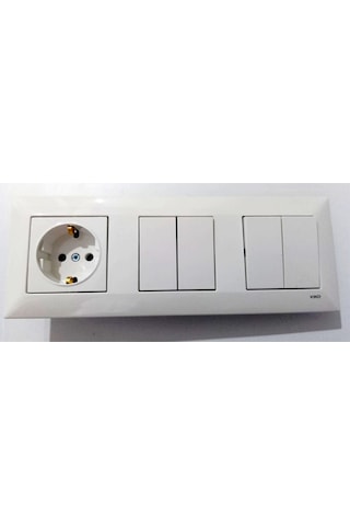 Viko Meridian Beyaz 3lü Set Komütatör + Komütatör + Topraklı Priz