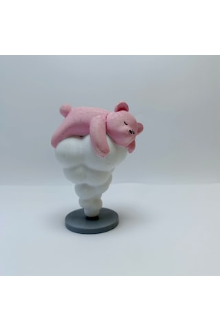 Bulut Üstünde Uyuyan Ayıcık - Pembe