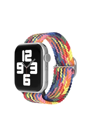 Newface Apple Watch Uyumlu42mm Star Kordon - Siyah-kırmızı-sarı