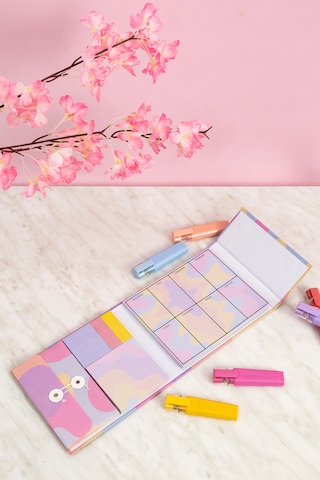 Studi Manyetik Kapaklı Notluk Seti - Renkli Desen