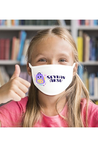 Acs 12 Çocuklara Özel İsimli Yıkanabilir Okul Maskesi 10 Adet