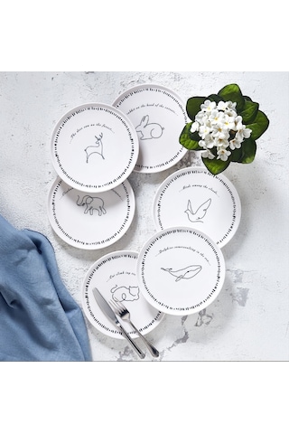 Fecra Animal 6 Parça Pasta Tabağı Seti