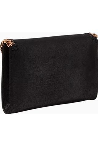 Stella Mccartney Mini Falabella Shaggy Deer Vegan Deri, Lüks Omuz-crossbody Çanta, Günlük Ve Gece Omuz Çantası Siyah