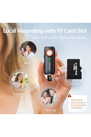 Hohem Mic-01 Kablosuz Yaka Mikrofonu, Anında Eşleştirme, Dsp Gürültü Engelleme, 20 Saat Pil Ömrü, Pc Android Kamera Gimbal İçin Mini Mikrofon, Video Kaydı/röportaj, 2 Tx+1 Rx+şarj Kutusu