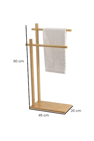 Çok Amaçlı Ayaklı Kurutmalık Ve Havlu Standı - Doğal Ahşap