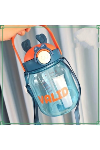 Maskotlu,çıkartma Hediyeli, Boyun Askılıklı, Ithal Lüx Matara/suluk 1100 Ml Açık Mavi