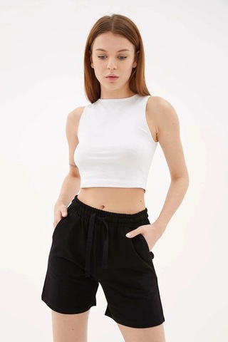 Fashion Friends Kadın Şort Siyah 24y0655k1 24ye21000080 E2105 Siyah