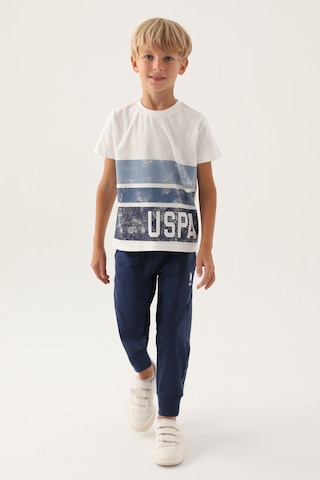 U.S. Polo Assn. Lisanslı Trilinear Krem Erkek Çocuk Pijama Takımı 5274-43178 Krem