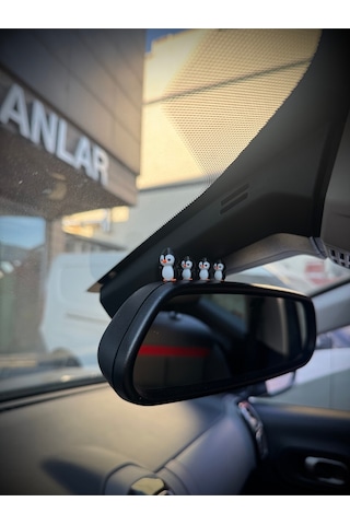 4 Parça Sevimli Penguen Ailesi Dikiz Aynası Süsü - Ayna Süsü Araba Süsü Torpido Süsü Oto Aksesuar