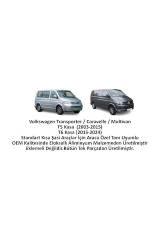 Vw Transporter T5 T6 Kısa Şasi Portbagaj Tavan Çıtası - Barı Gri