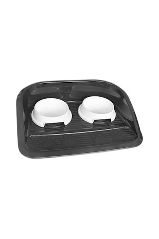 Markapet Servis Tepsili Plastik İkili Kedi Köpek Mama Su Kabı 35 x 46 CM