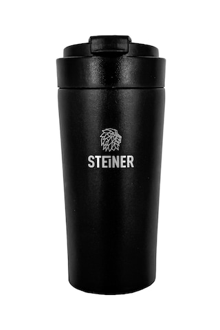 Steiner Paslanmaz Çelik Termos 380 Ml Mat Siyah Sıcak Ve Soğuk