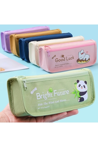 Aurora Büyükkapasiteli Kalemçantası, Sevimli Ve Kire Dayanıklıkrtasiye Çantası Yeşil