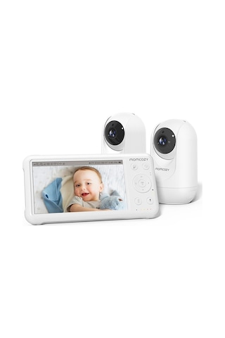Momcozy 5inc 1080p Bebek Monitörü, 2 Kameralı, Split Ekran, 360 Görüş, Gece Görüşü, 5000mah Kamera Sistemi