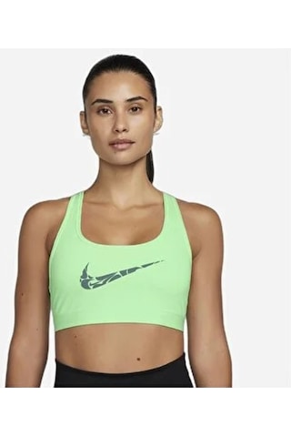 Nike Dri-fit Swoosh Kadın Yeşil Spor Sütyeni