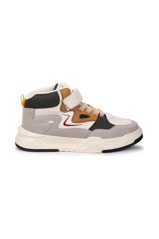 Kiko Kids Hayka-3 Cırtlı Erkek Çocuk Spor Ayakkabı Krem - Haki Krem - Haki