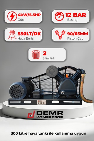 Kompresör Kafası5.5 Hp Çift Piston 12 Bar Kafa Grubu Idk2090b