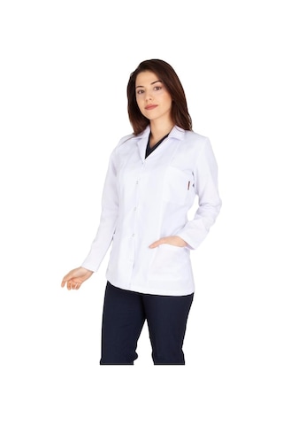 Kadın Doktor Öğretmen Önlüğü Laboratuvar Eczacı Hemşire Ceket Boy (486522223)