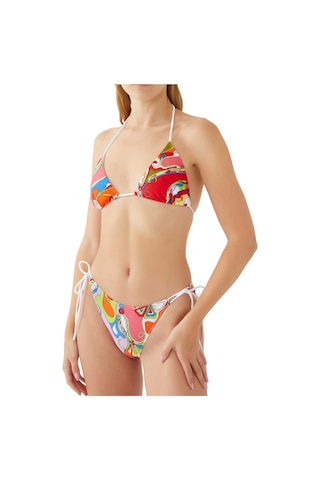 Pucci Desenli Üçgen Bikini Üstü Çok Renkli
