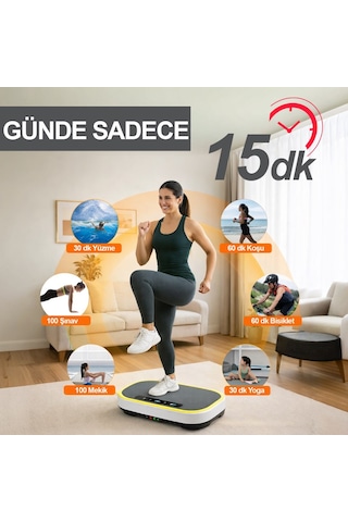 Bluetooth Led Işıklı Titreşimli Egzersiz Platformu Kumandalı Ev Fitness Aleti Direnç Lastiği Hediye