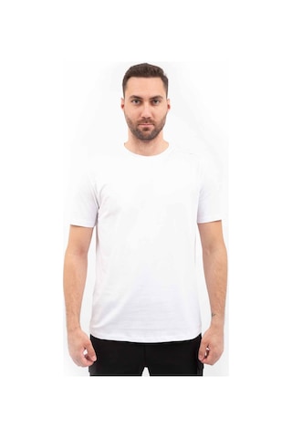 Outdoor T-shirt Günlük Pamuklu Basic Erkek Basetı03 Beyaz