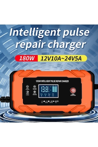 Ebitda Araba Akü Şarj Cihazı, 12v/24v Akıllı Şarj Cihazı, Otomotiv Akü Bakım Turuncu